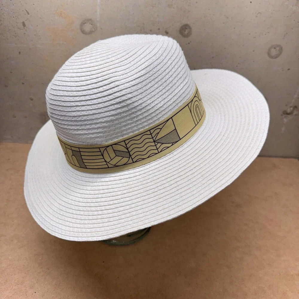 Paris 2024 Olympics Sun Hat Womens OS White Panama Straw Summer Souvenir Chic